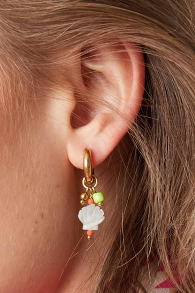 Little sea shell earrings - Beach collection Gold Color Stainless Steel h5 Picture3